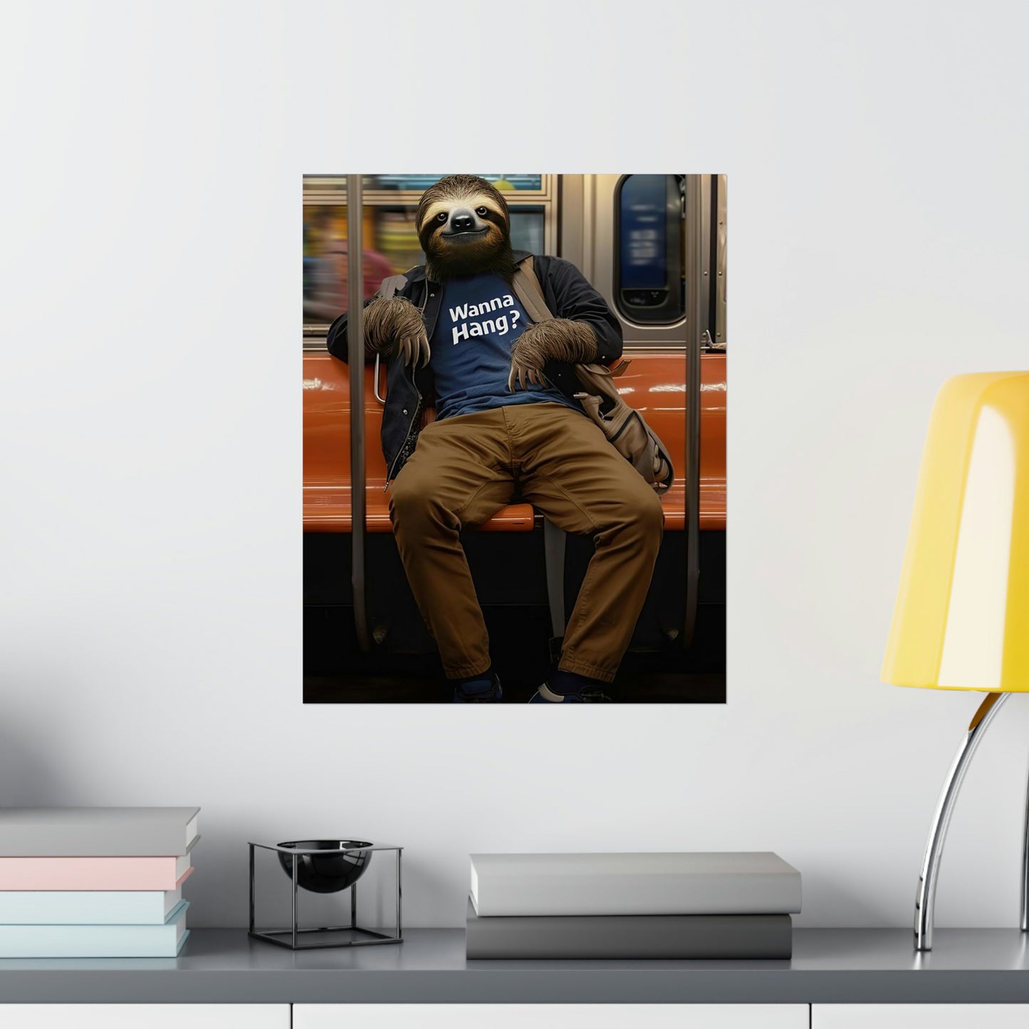 Sloth in NY Subway, Sloth Wall Art