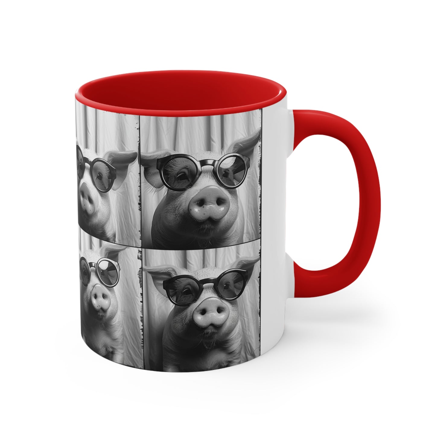 Pig Photo Booth Accent Coffee Mug, 11oz