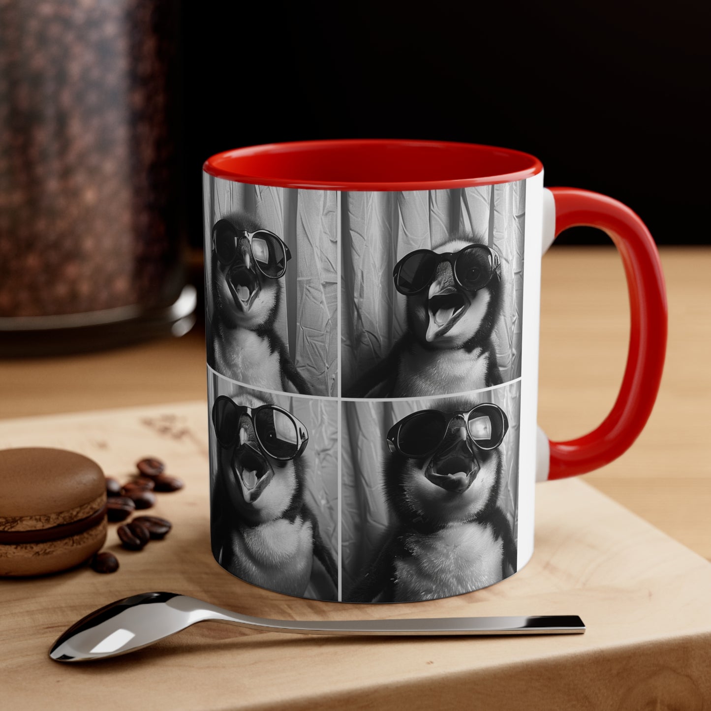 Penguen Photo Booth Accent Coffee Mug, 11oz