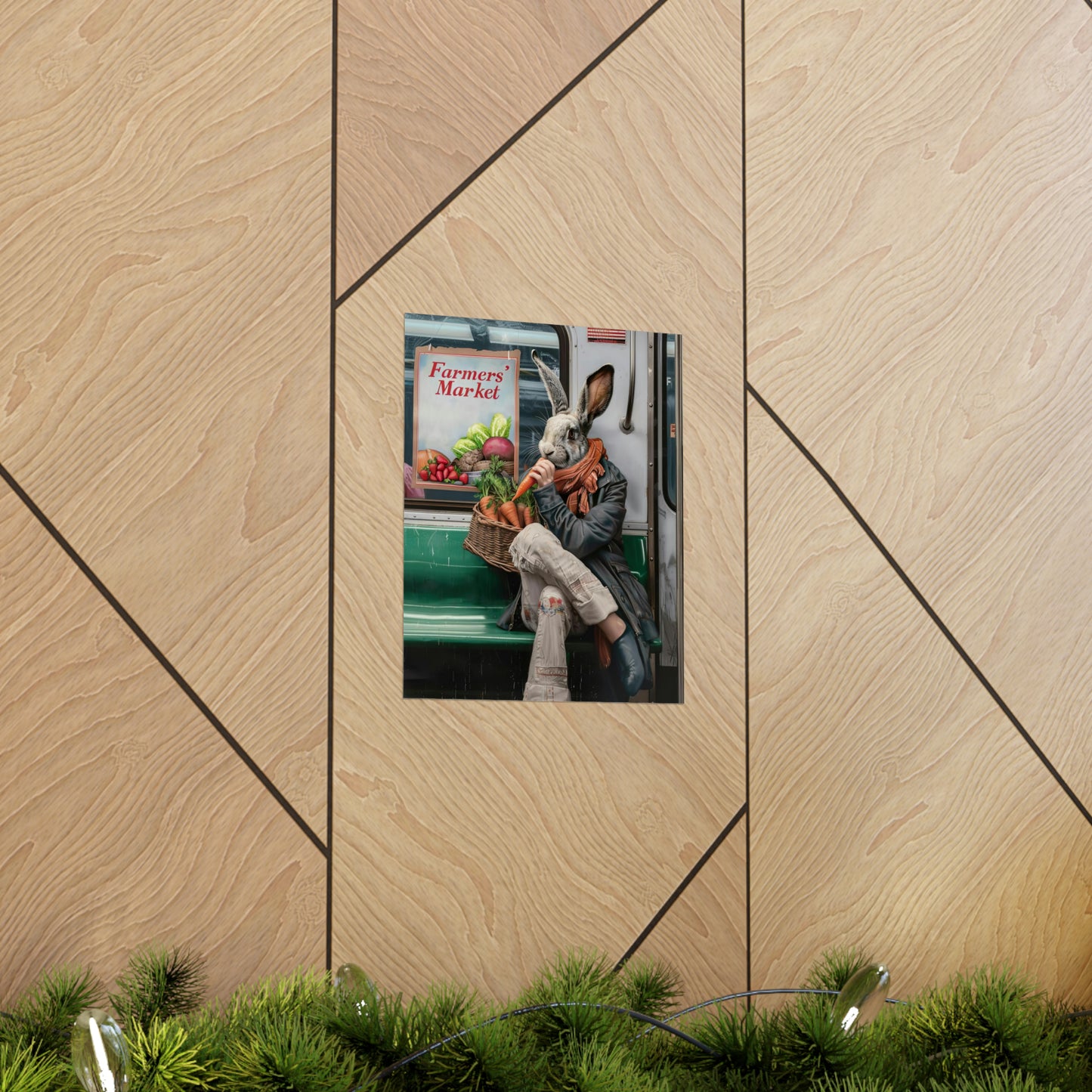 Rabbit in NY Subway, Rabbit Wall Art