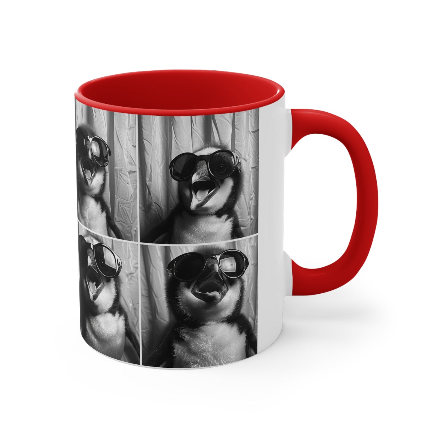 Penguen Photo Booth Accent Coffee Mug, 11oz