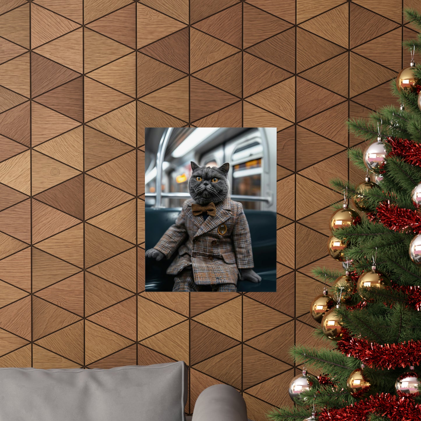 British Shorthair in NY Subway, British Shorthair Wall Art