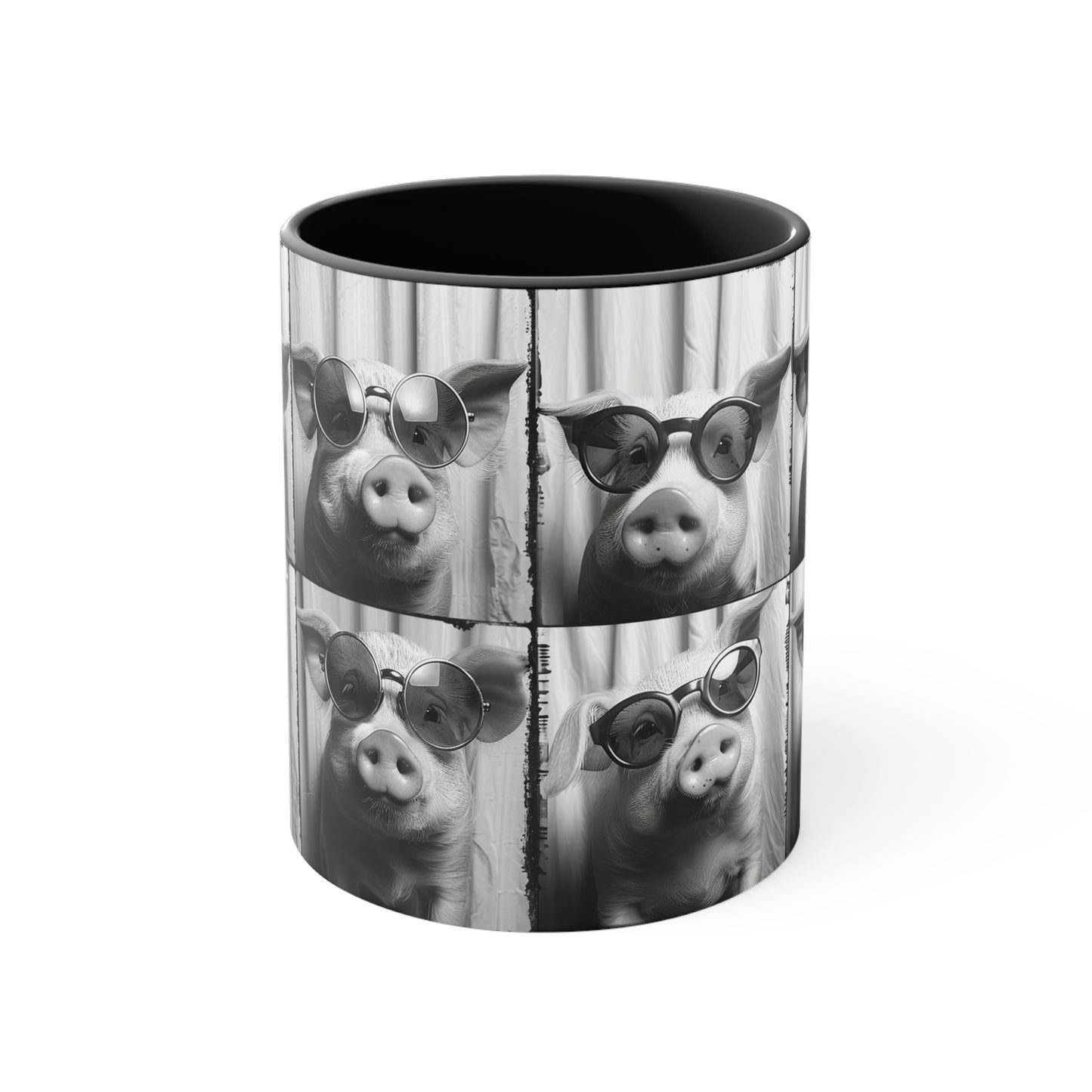 Pig Photo Booth Accent Coffee Mug, 11oz