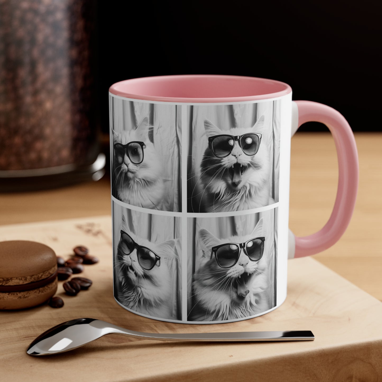 White Cat Photo Booth Accent Coffee Mug, 11oz