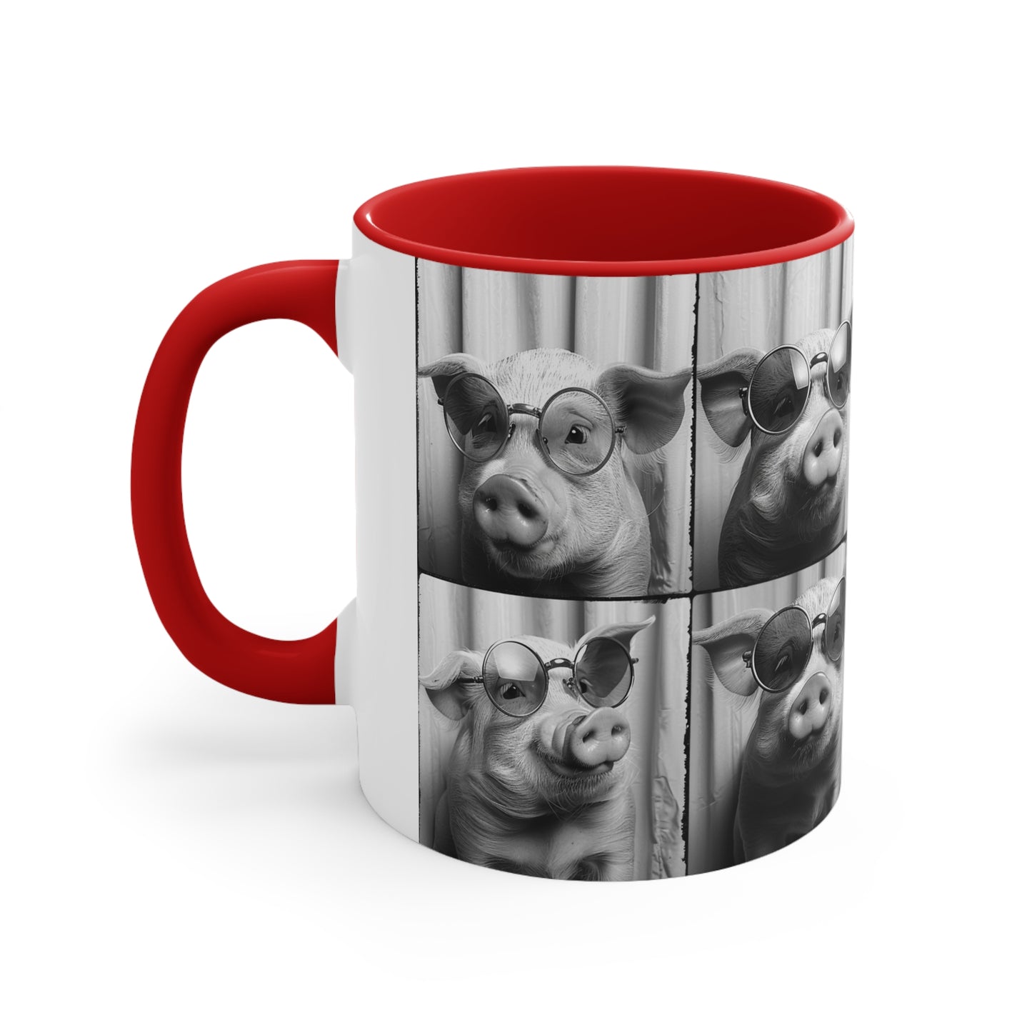 Pig Photo Booth Accent Coffee Mug, 11oz