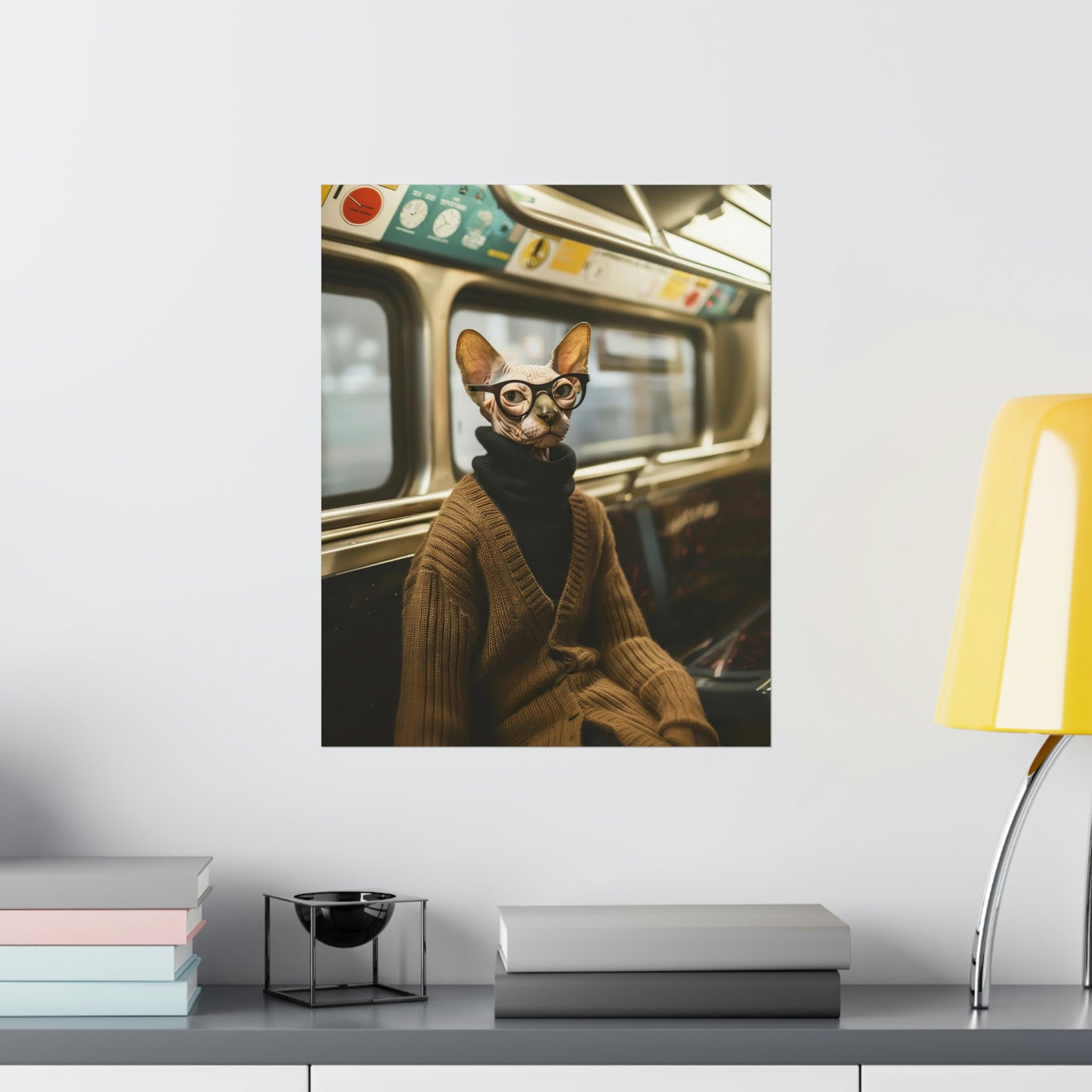 Sphynx Cat in NY Subway, Sphynx Cat Wall Art