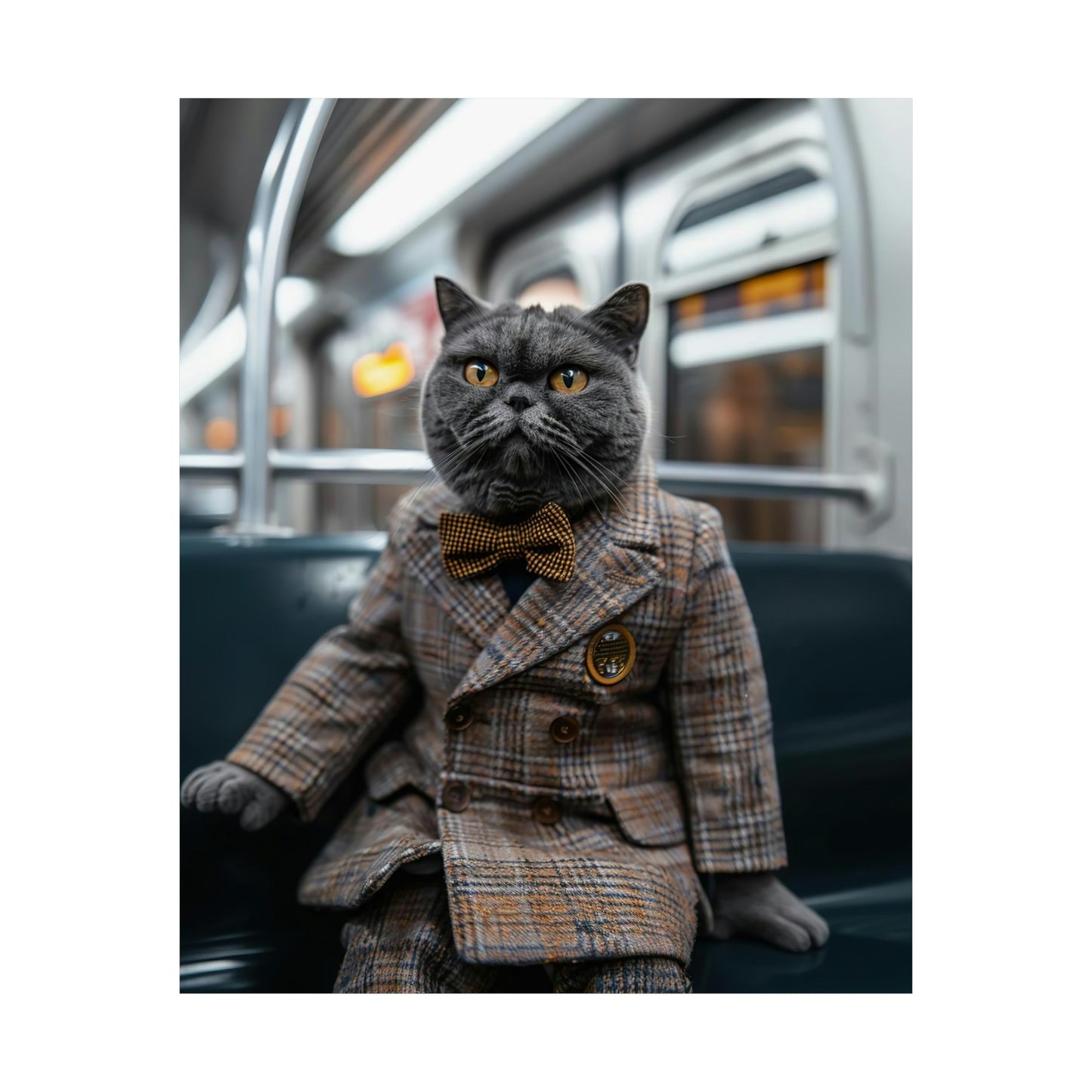 British Shorthair in NY Subway, British Shorthair Wall Art