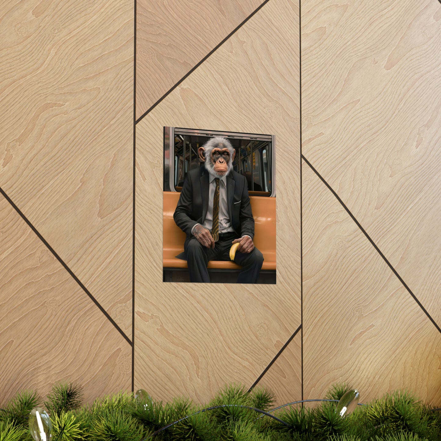 Monkey in NY Subway, Monkey Wall Art