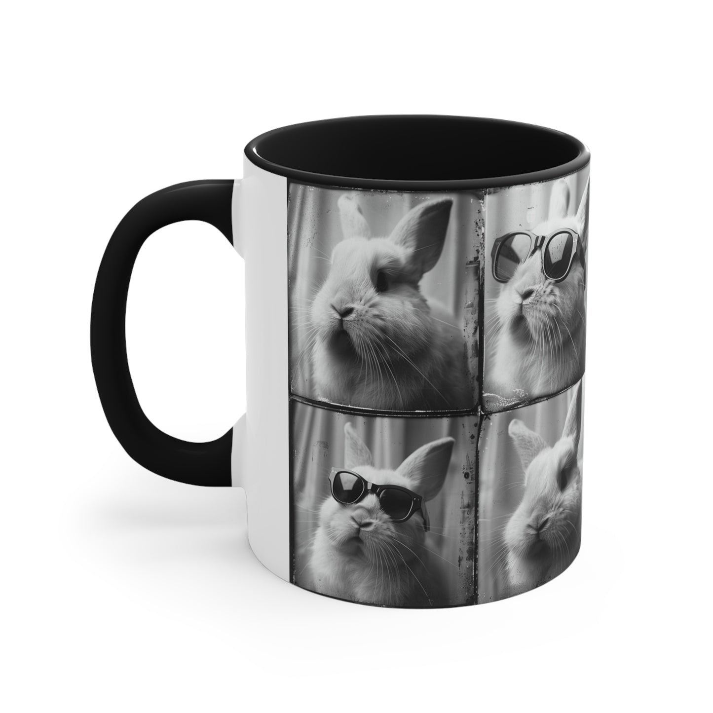 Rabbit Photo Booth Accent Coffee Mug, 11oz
