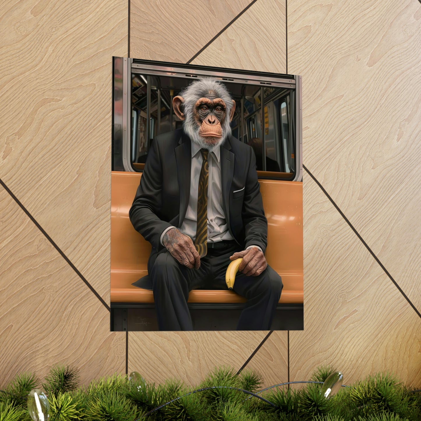 Monkey in NY Subway, Monkey Wall Art