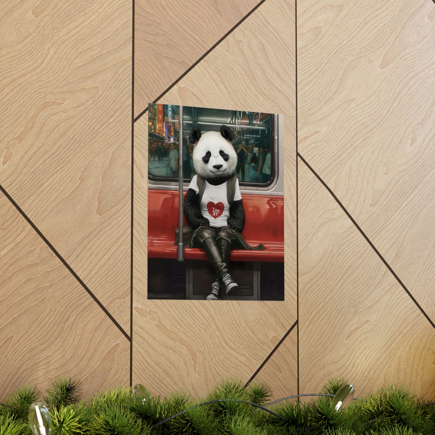 Panda in NY Subway, Panda Wall Art