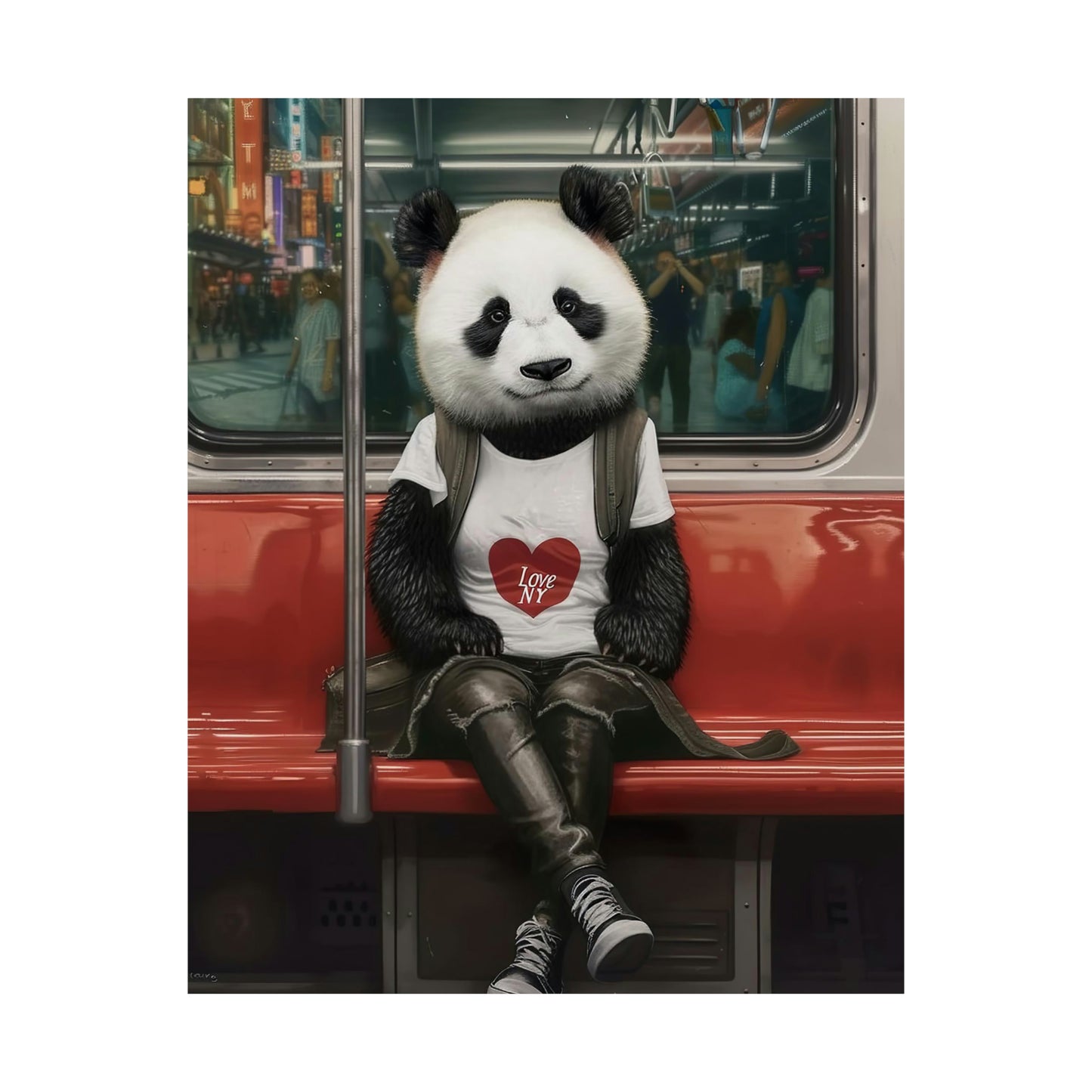 Panda in NY Subway, Panda Wall Art