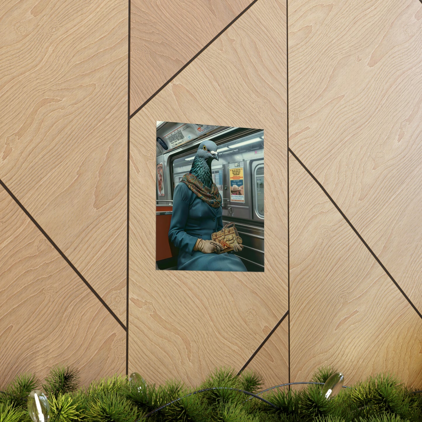 Pigeon in NY Subway, Pigeon Wall Art