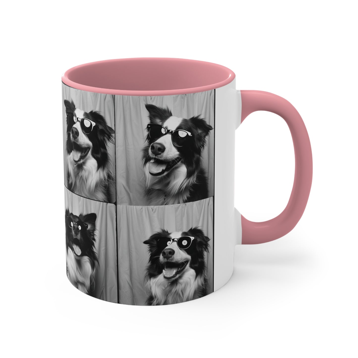 Border Collie Photo Booth Accent Coffee Mug, 11oz