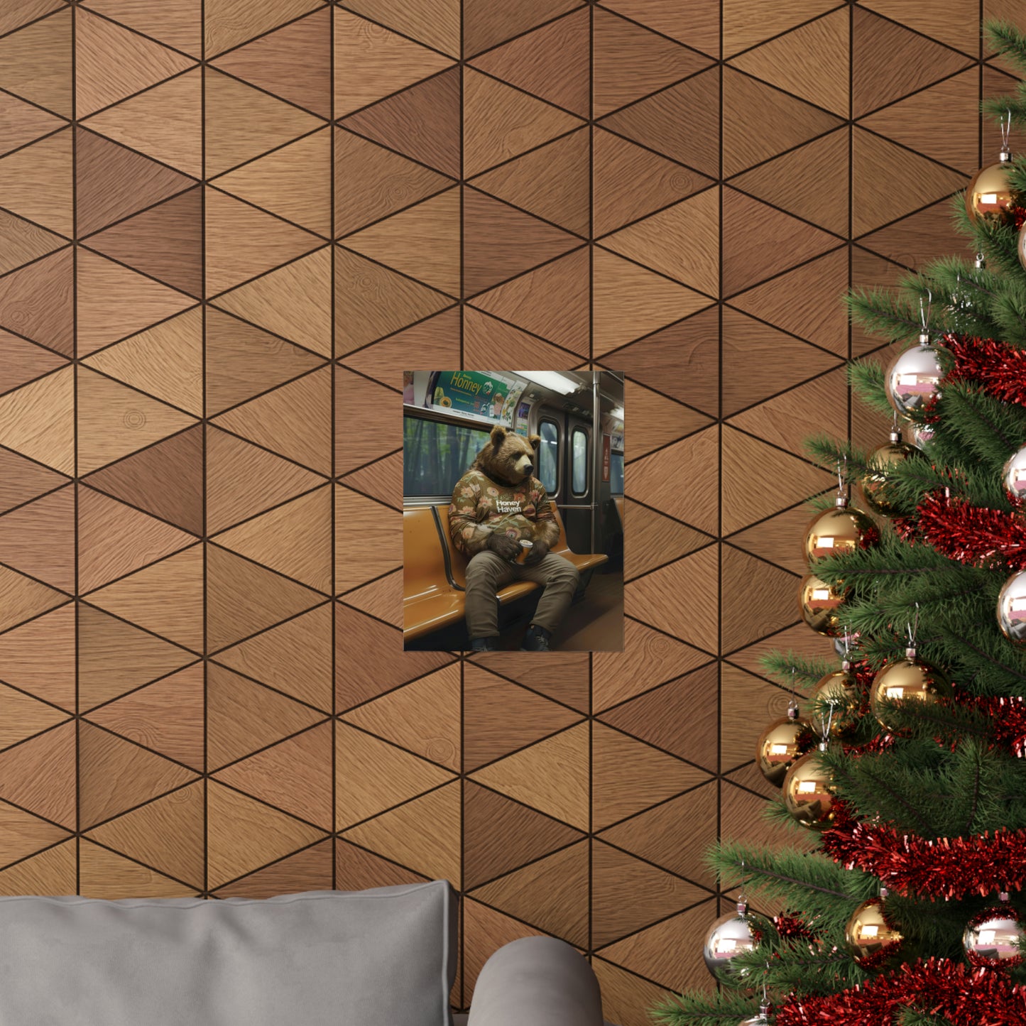 Bear in NY Subway, Bear Wall Art