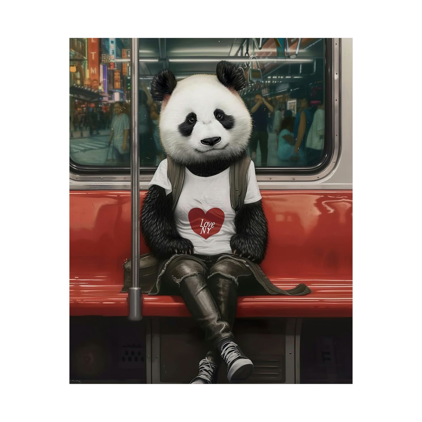 Panda in NY Subway, Panda Wall Art