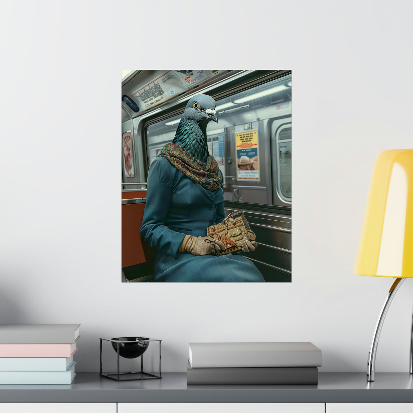 Pigeon in NY Subway, Pigeon Wall Art