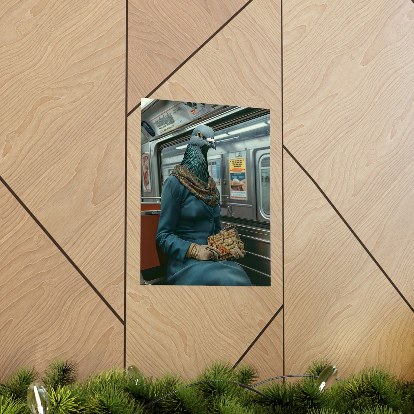 Pigeon in NY Subway, Pigeon Wall Art