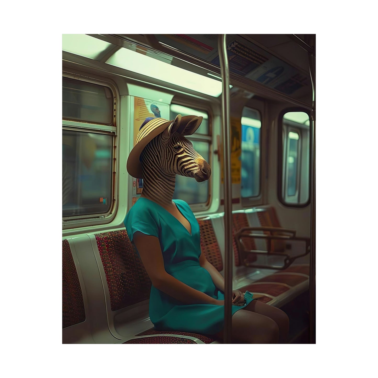 Zebra in NY Subway, Zebra Wall Art
