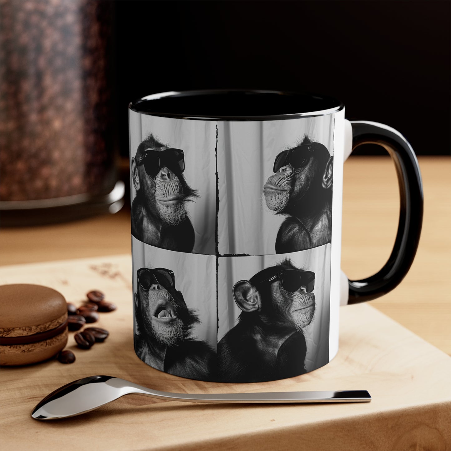 Monkey Photo Booth Accent Coffee Mug, 11oz