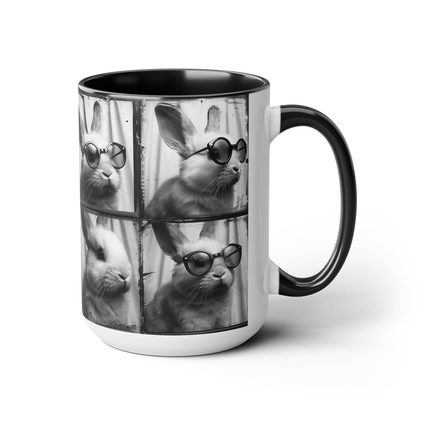 Rabbit Photo Booth Accent Coffee Mug, 11oz