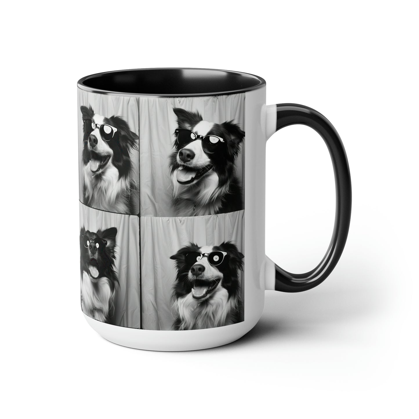 Border Collie Photo Booth Accent Coffee Mug, 11oz