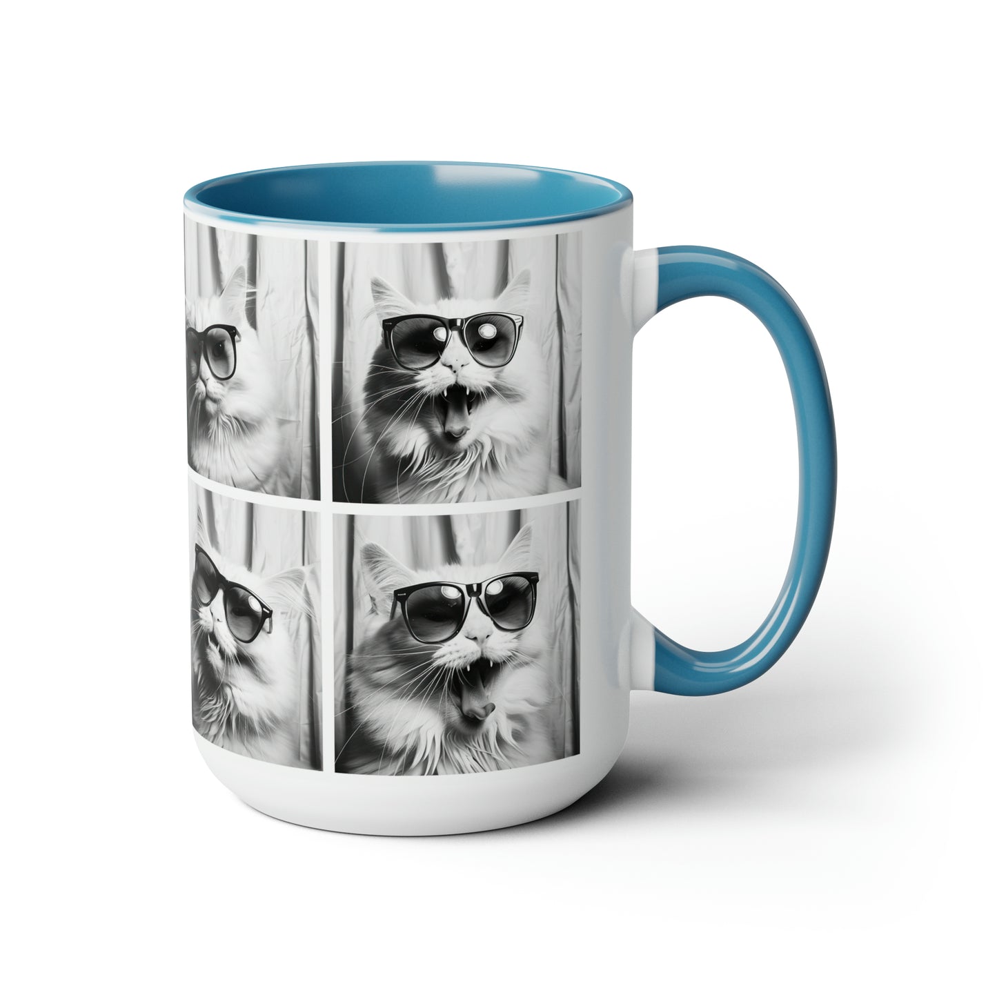 White Cat Photo Booth Accent Coffee Mug, 11oz