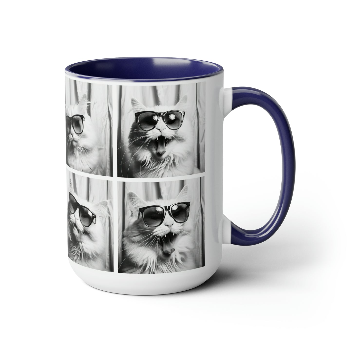 White Cat Photo Booth Accent Coffee Mug, 11oz