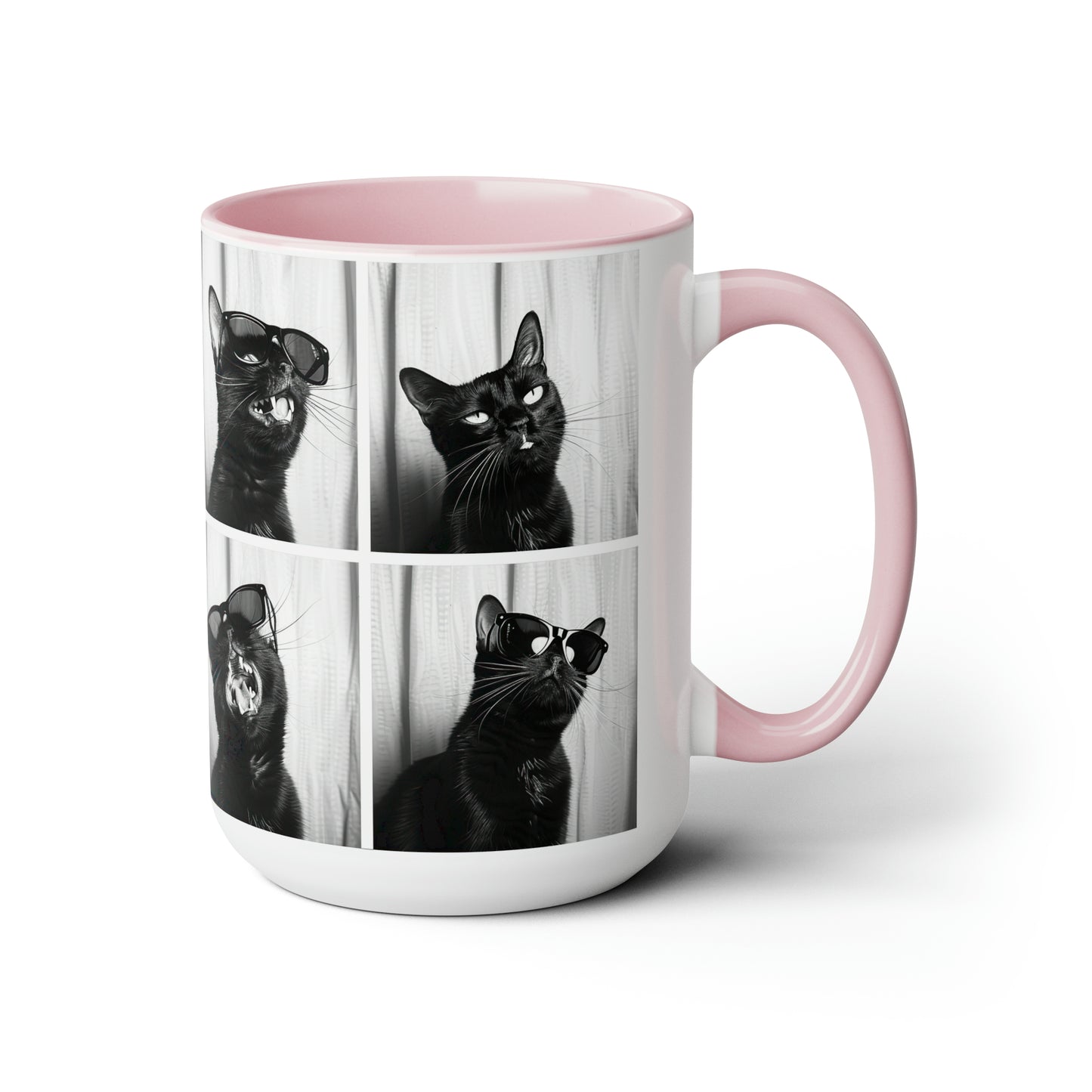 Black Cat Photo Booth Accent Coffee Mug, 11oz