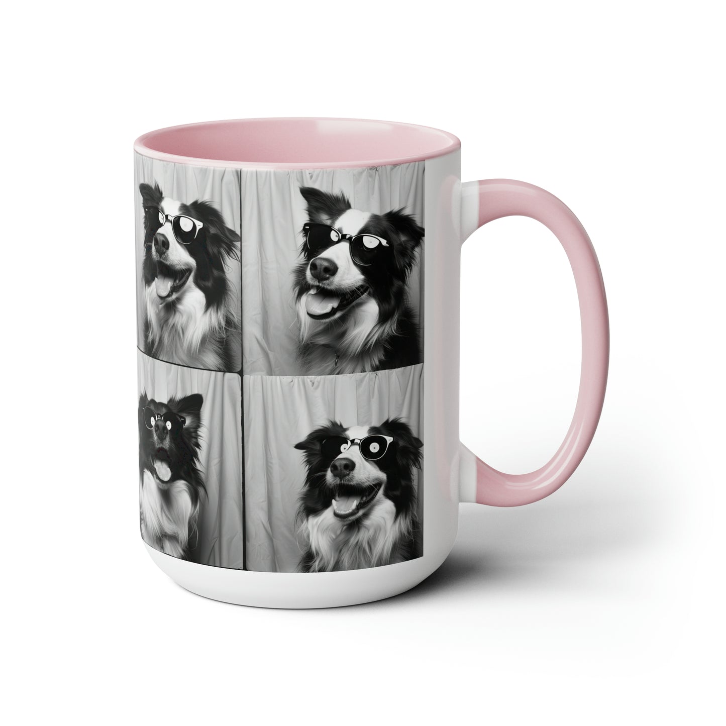 Border Collie Photo Booth Accent Coffee Mug, 11oz