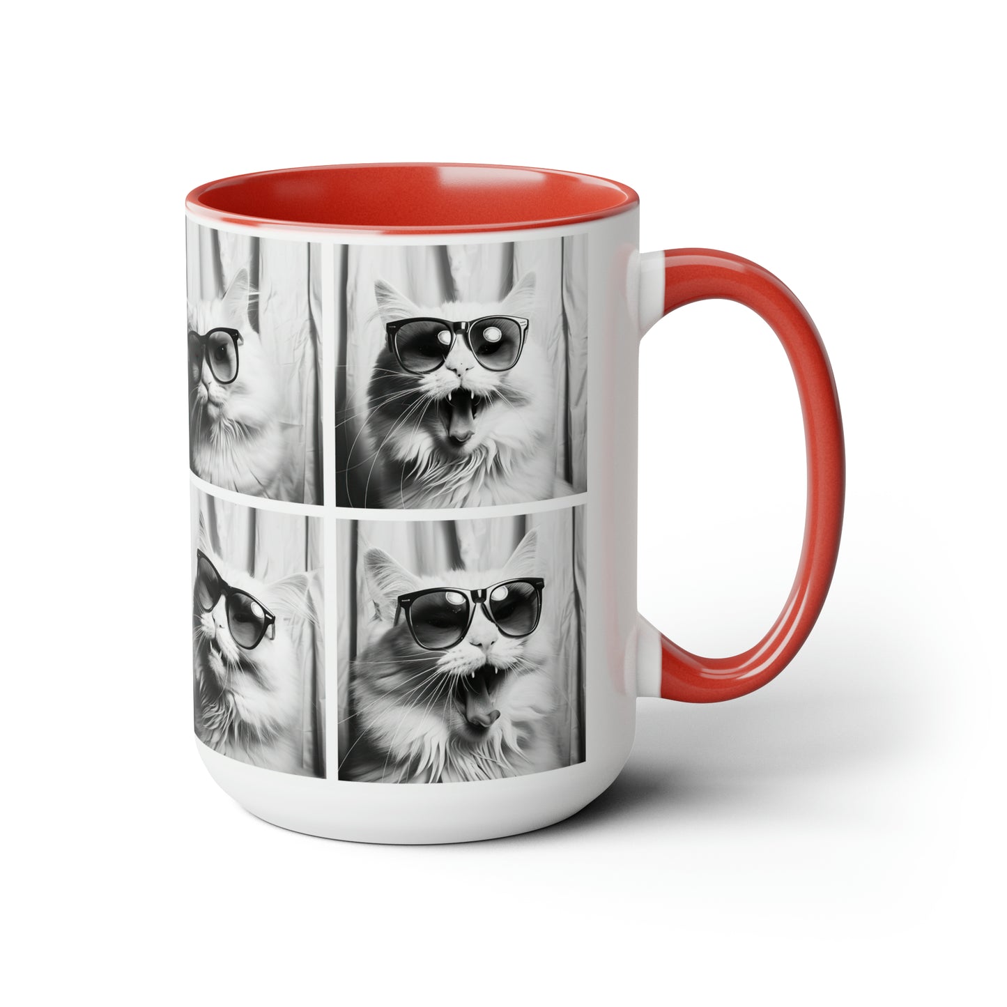 White Cat Photo Booth Accent Coffee Mug, 11oz