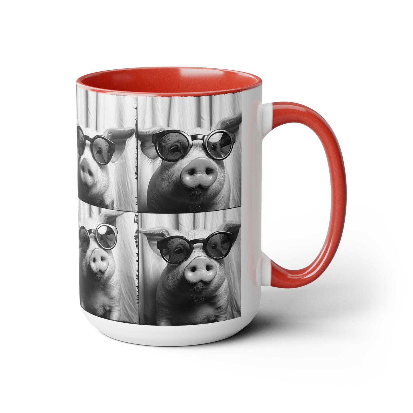 Pig Photo Booth Accent Coffee Mug, 11oz