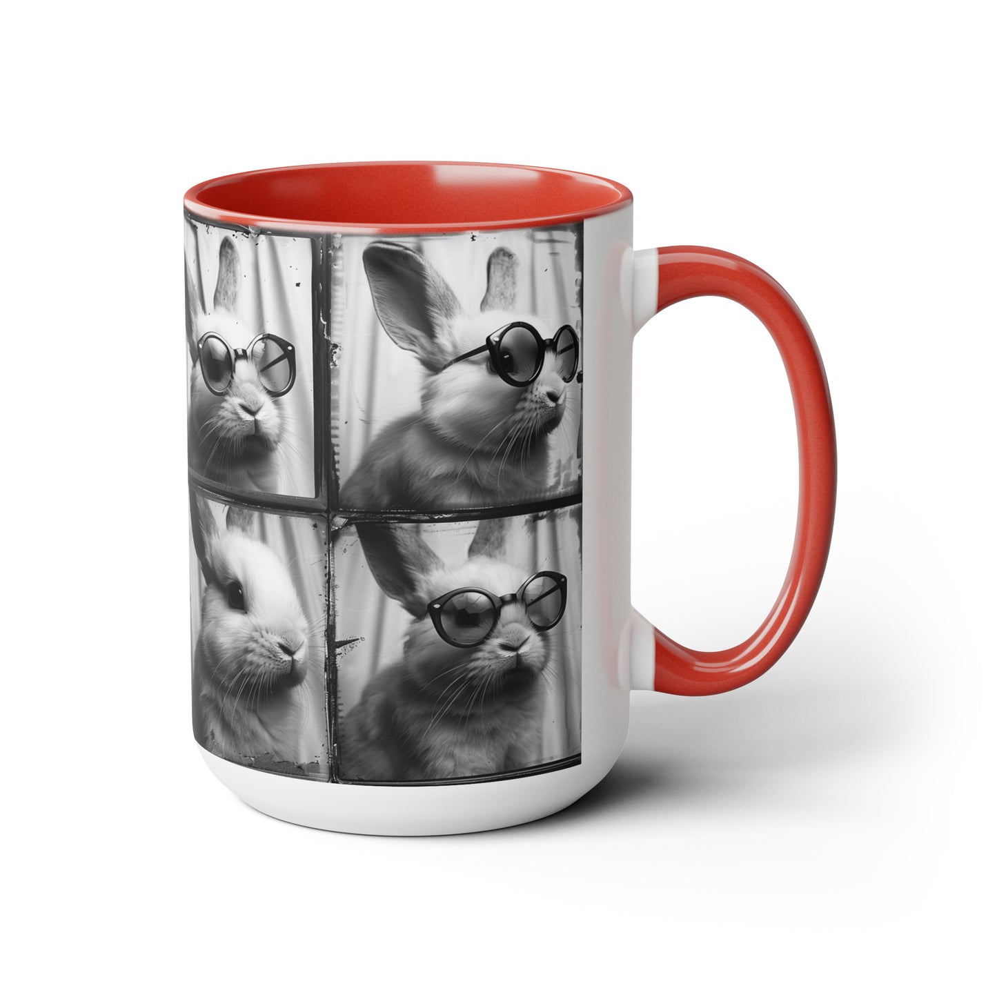 Rabbit Photo Booth Accent Coffee Mug, 11oz