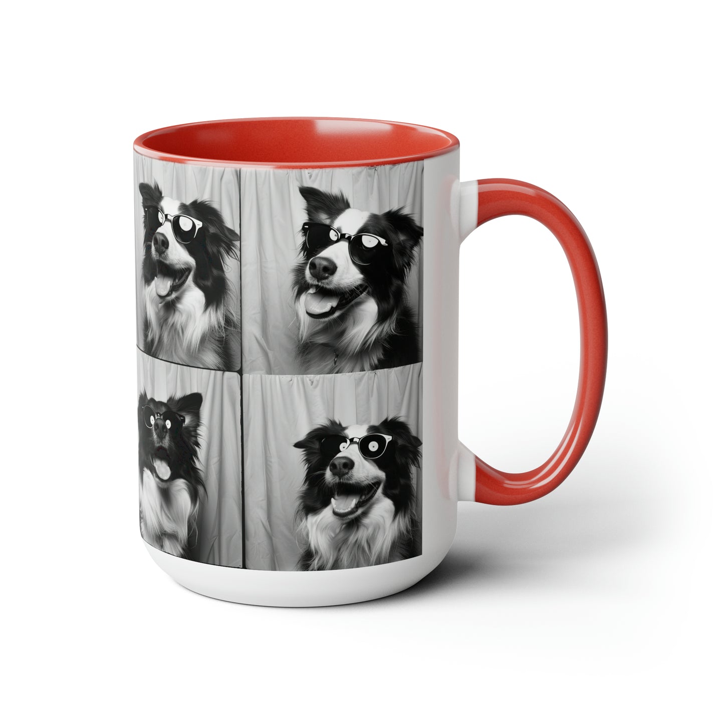 Border Collie Photo Booth Accent Coffee Mug, 11oz