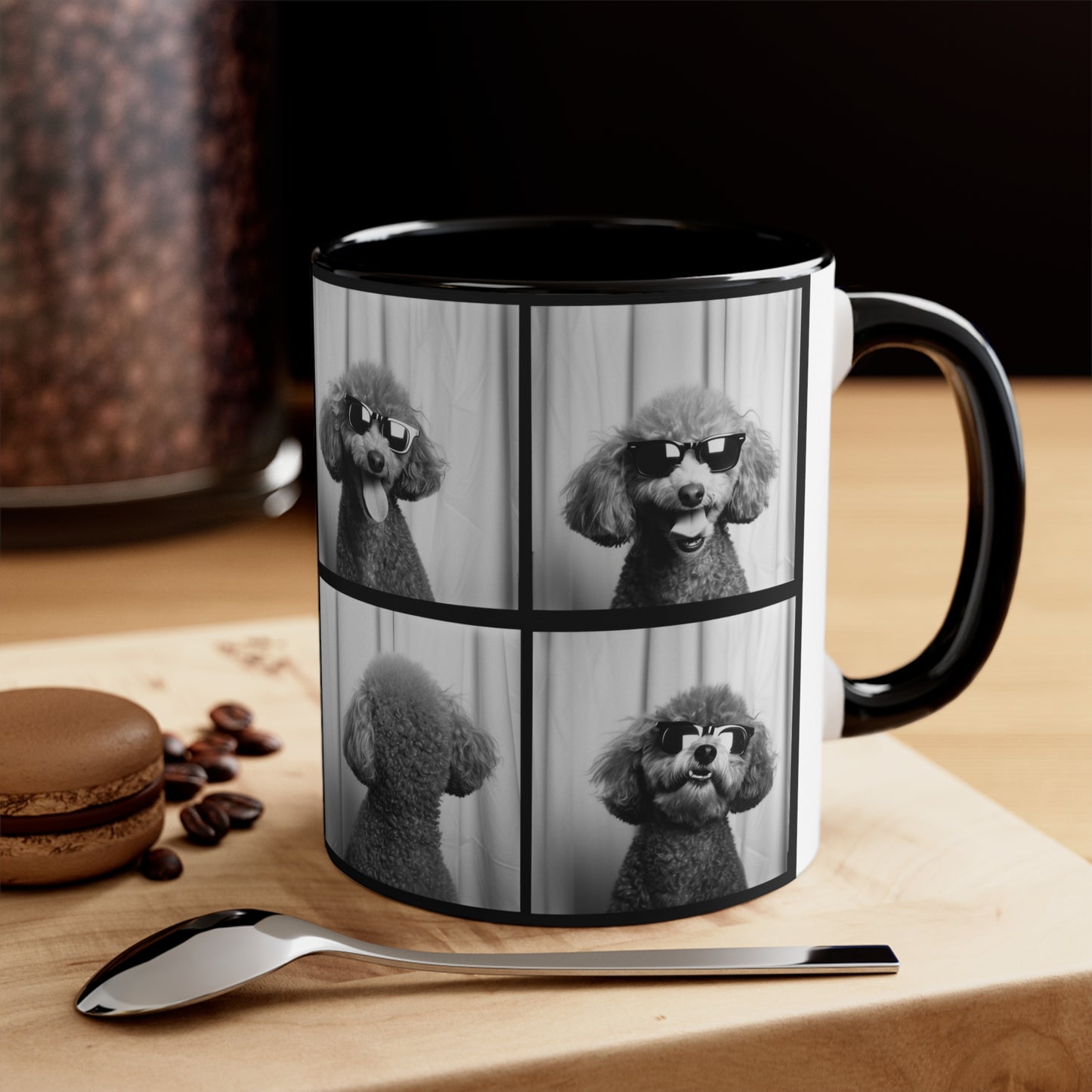 Poodle Photo Booth Accent Coffee Mug, 11oz