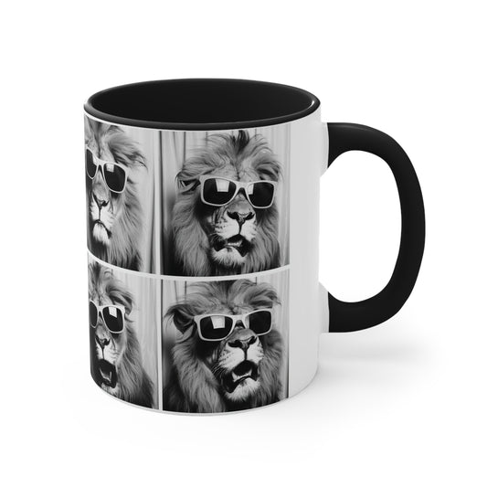 Lion Photo Booth Accent Coffee Mug, 11oz