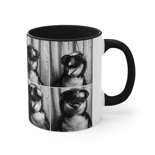 Penguen Photo Booth Accent Coffee Mug, 11oz