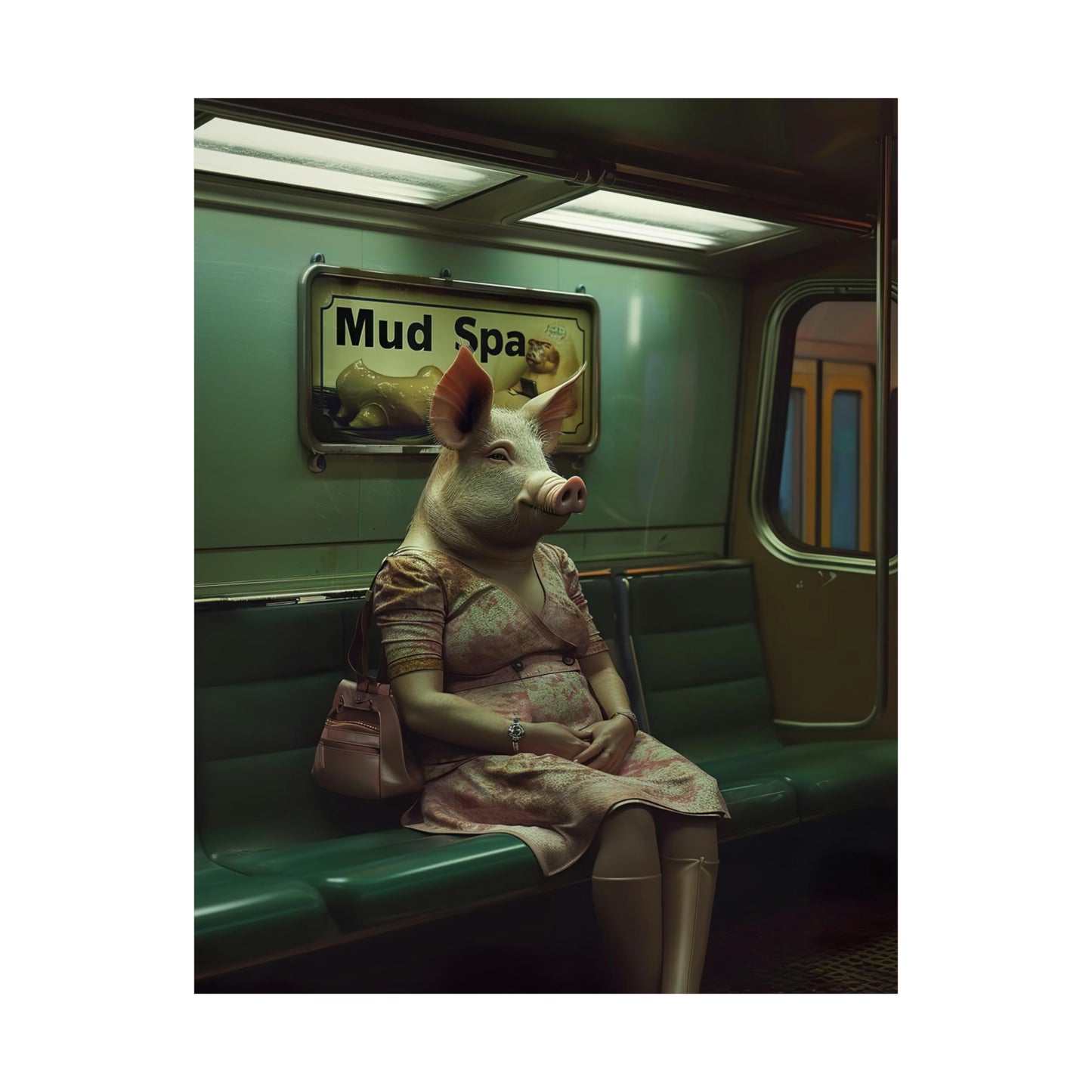 Pig in NY Subway, Pig Wall Art