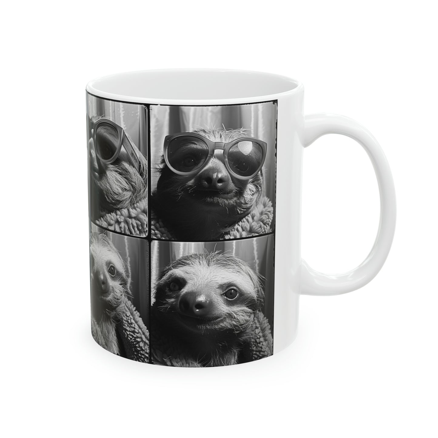 Sloth Photo Booth Accent Coffee Mug, 11oz