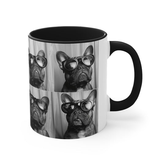 French Bulldog Photo Booth Accent Coffee Mug, 11oz