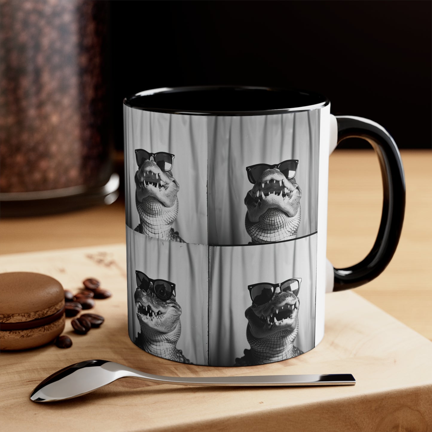 Crocodile Photo Booth Accent Coffee Mug, 11oz