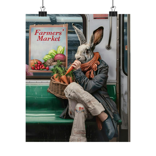 Rabbit in NY Subway, Rabbit Wall Art