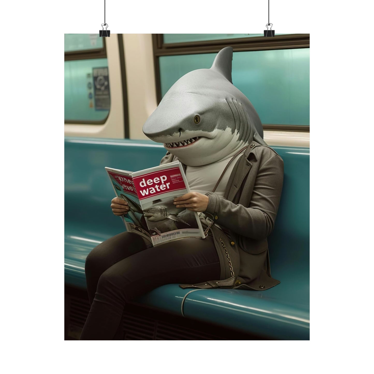 Shark in NY Subway, Shark Wall Art