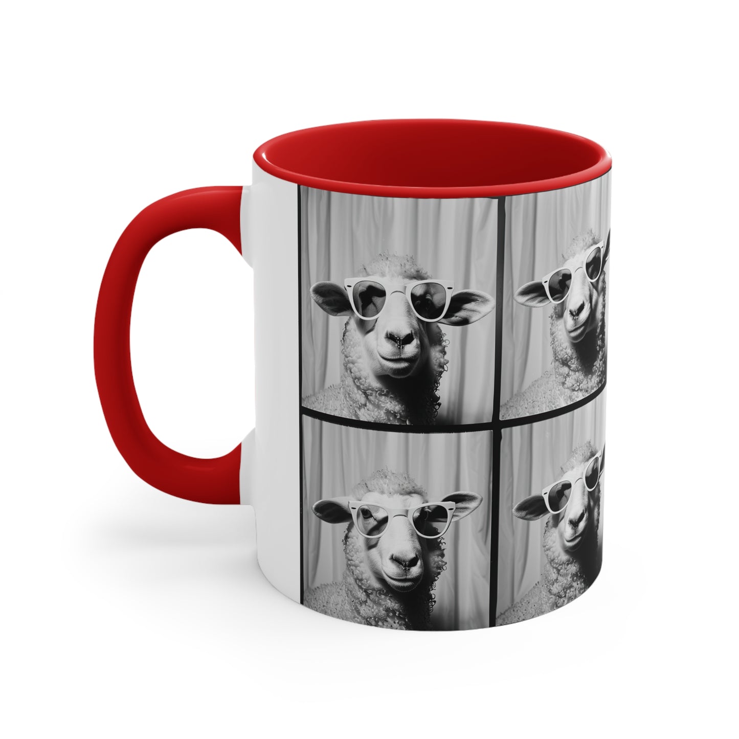 Sheep Photo Booth Accent Coffee Mug, 11oz