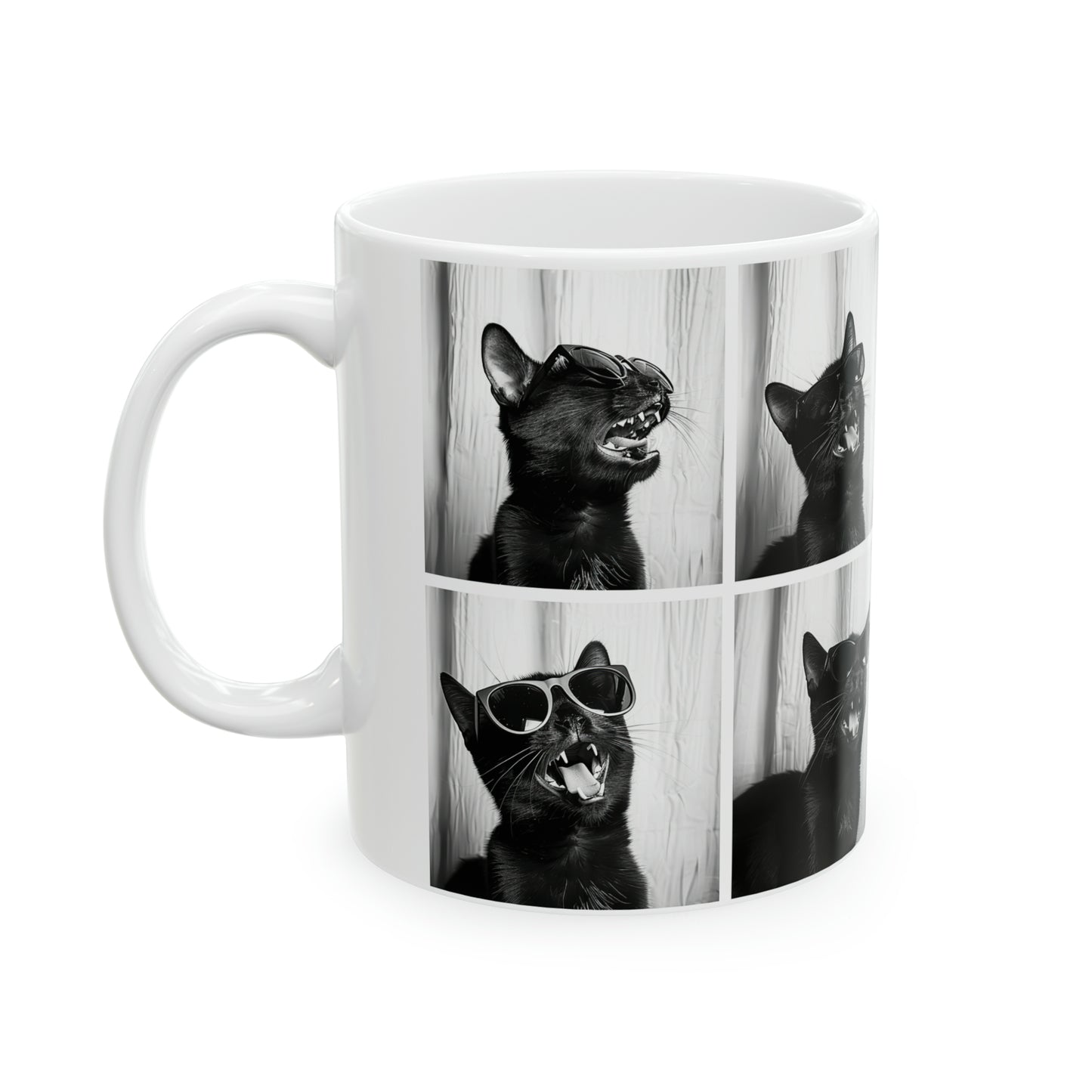 Black Cat Photo Booth 11oz Mug