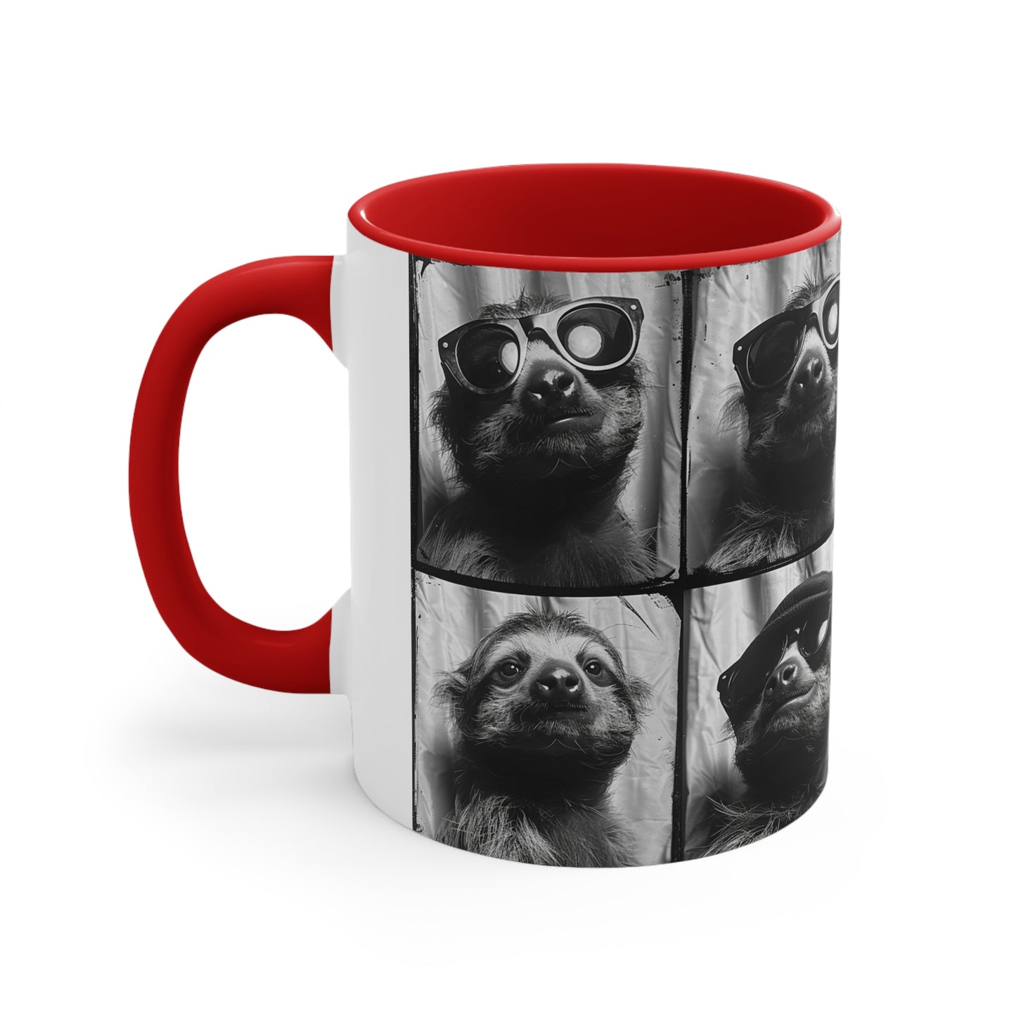 Sloth Photo Booth Accent Coffee Mug, 11oz