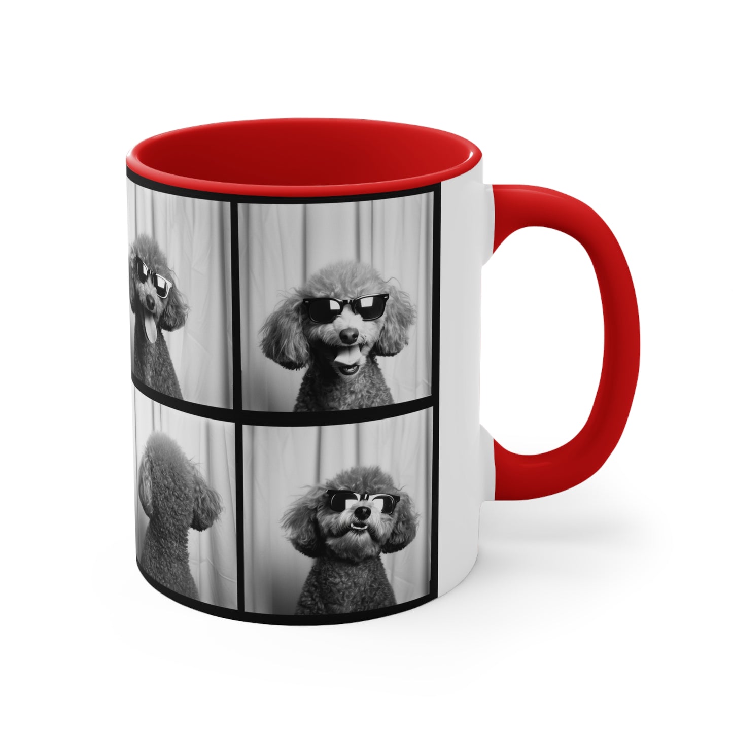 Poodle Photo Booth Accent Coffee Mug, 11oz