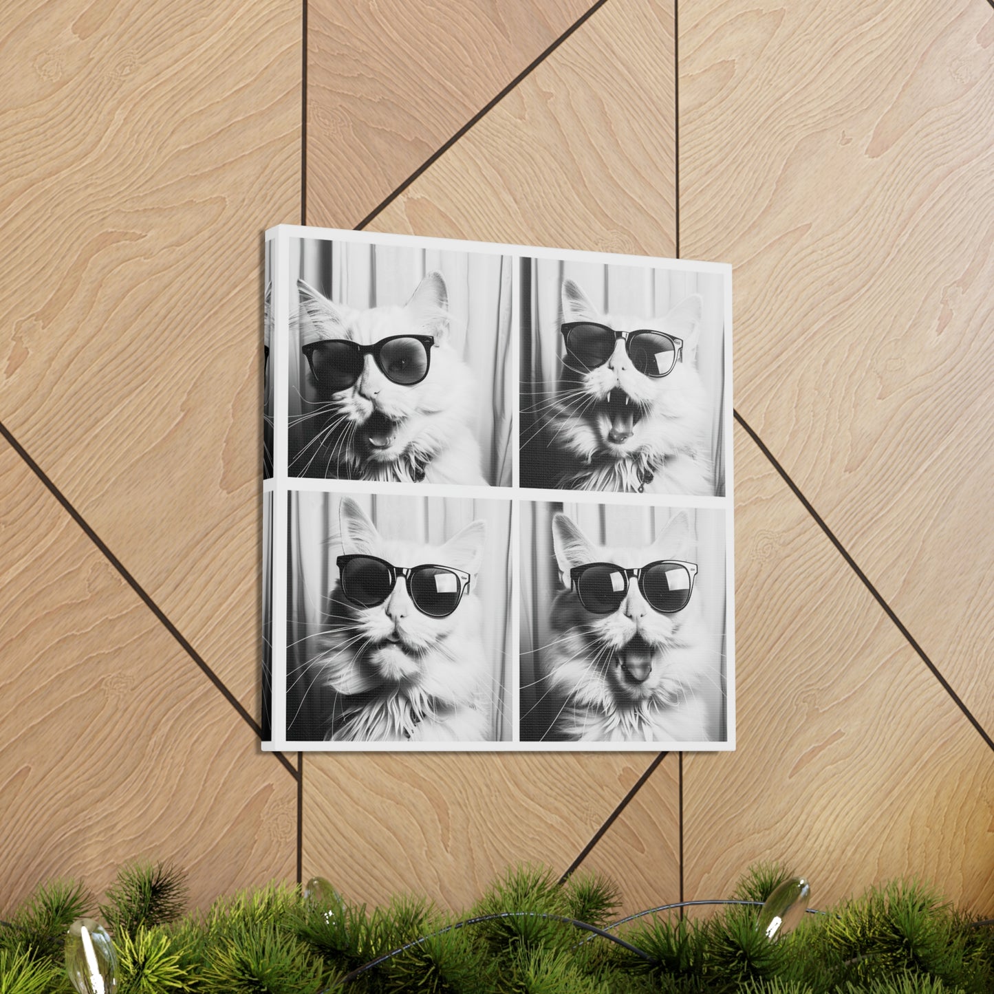 White Cat Photo Booth Canvas