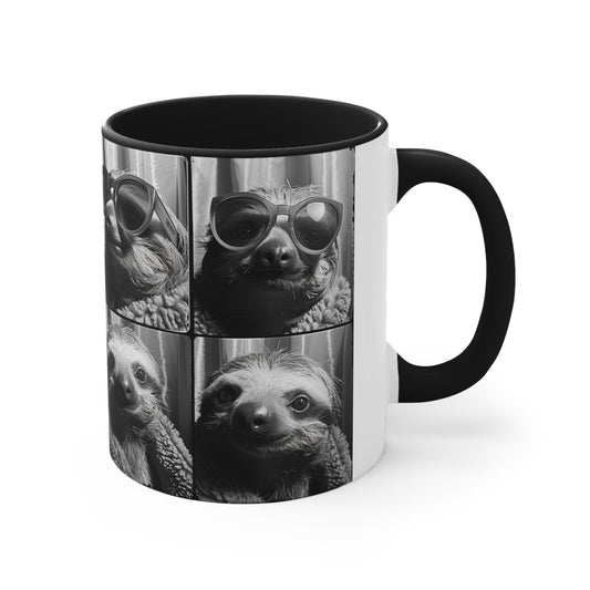 Sloth Photo Booth Accent Coffee Mug, 11oz