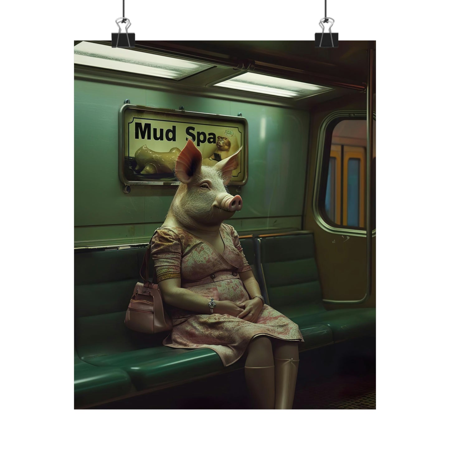 Pig in NY Subway, Pig Wall Art